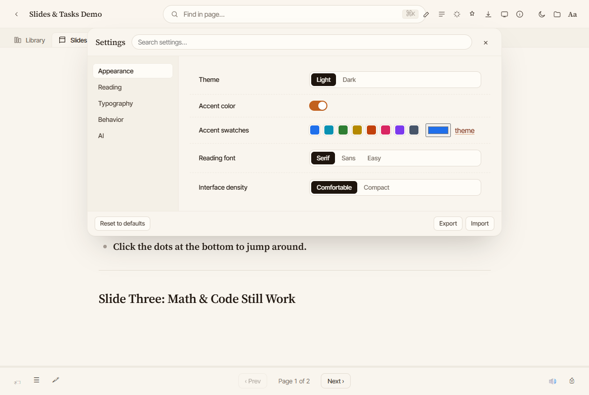 MD Reader - a private Markdown reader, library & editor