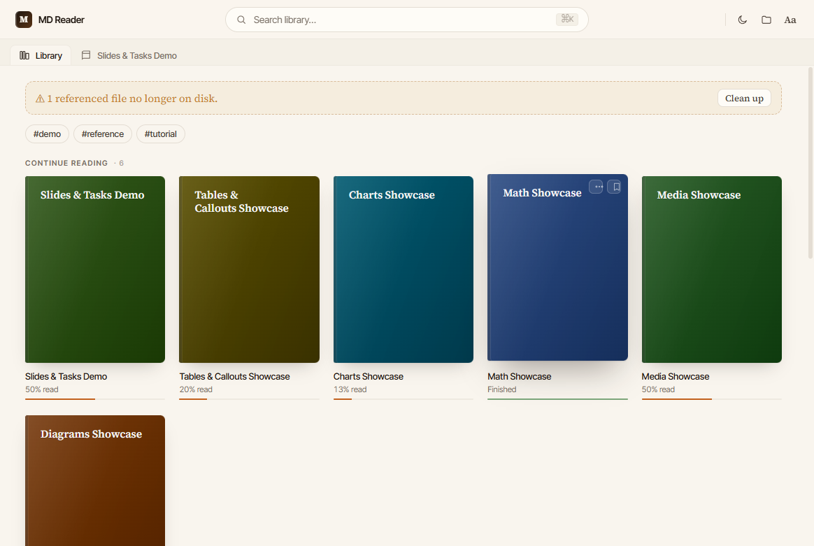Md Format Library MD Reader - a private Markdown reader, library & editor